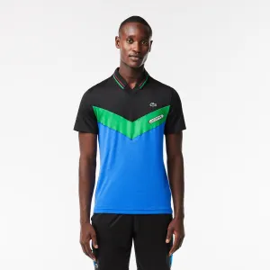 Herren Lacoste Tennis x Daniil Medvedev Slim Fit Nahtloses Polo  Schwarz / Bordeaux / Grün / Blau