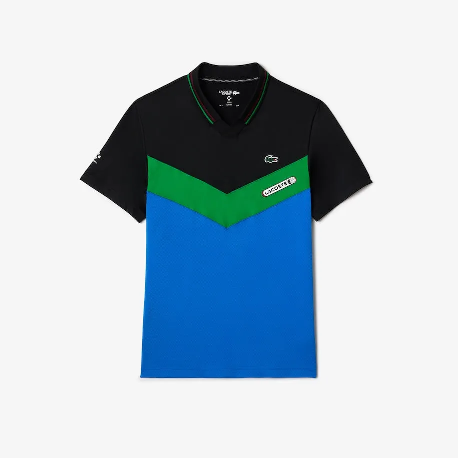 Herren Lacoste Tennis x Daniil Medvedev Slim Fit Nahtloses Polo  Schwarz / Bordeaux / Grün / Blau