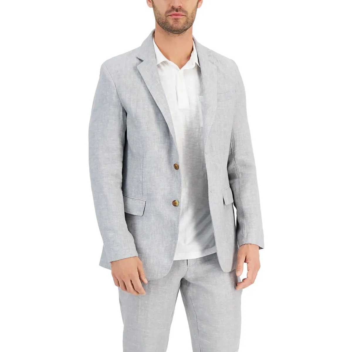 Herren Leinenanzug Separate Zweiknopf-Blazer