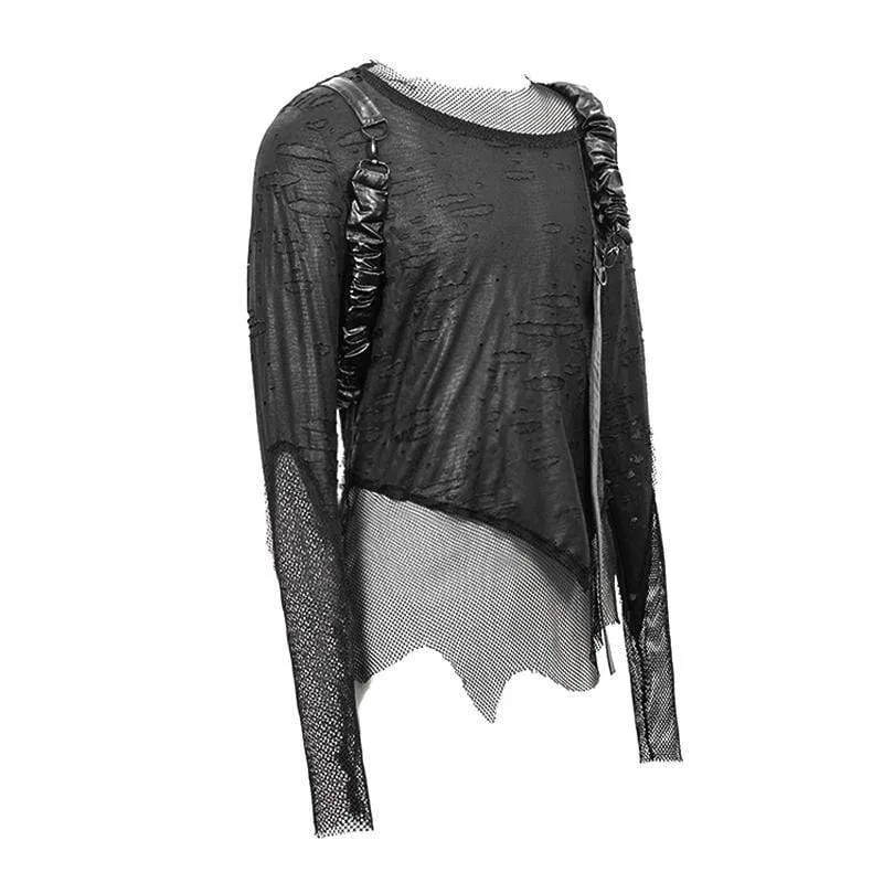 Herren Mesh Handschuhe Zerrissene Kapuzen Standard Oberteile