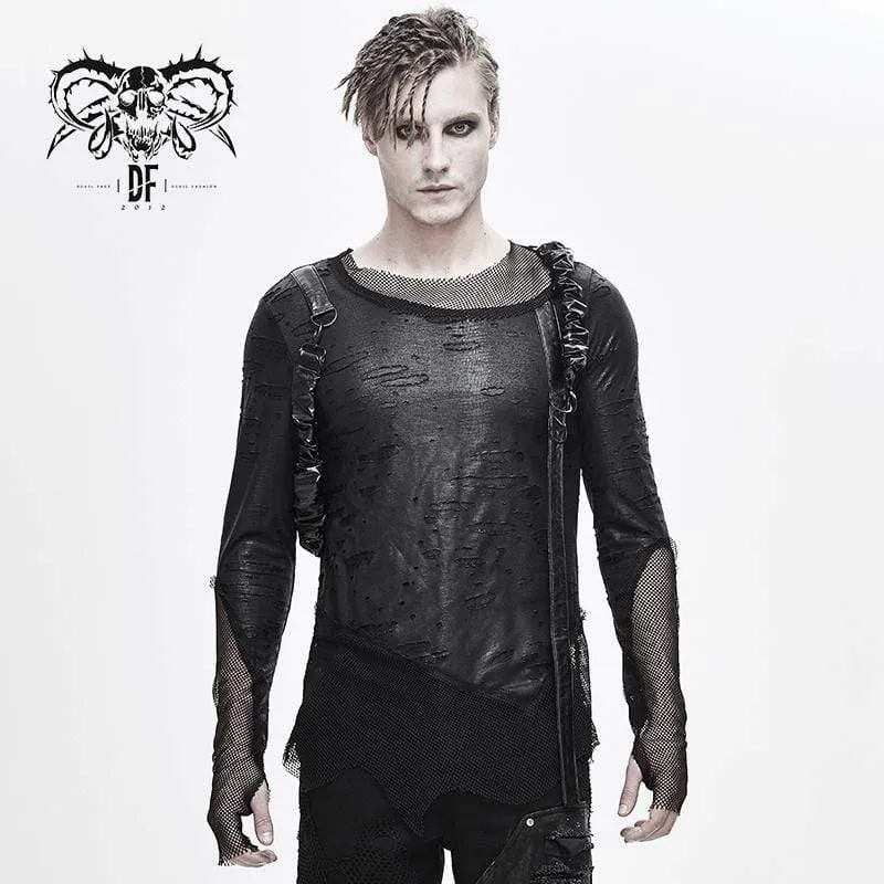 Herren Mesh Handschuhe Zerrissene Kapuzen Standard Oberteile