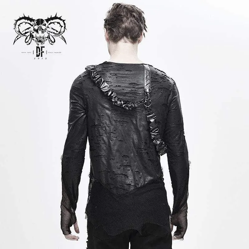 Herren Mesh Handschuhe Zerrissene Kapuzen Standard Oberteile