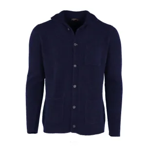 Herren Mykonos Kaschmir und Seide Bouclé Cardigan-Blazer in Dunkelblau
