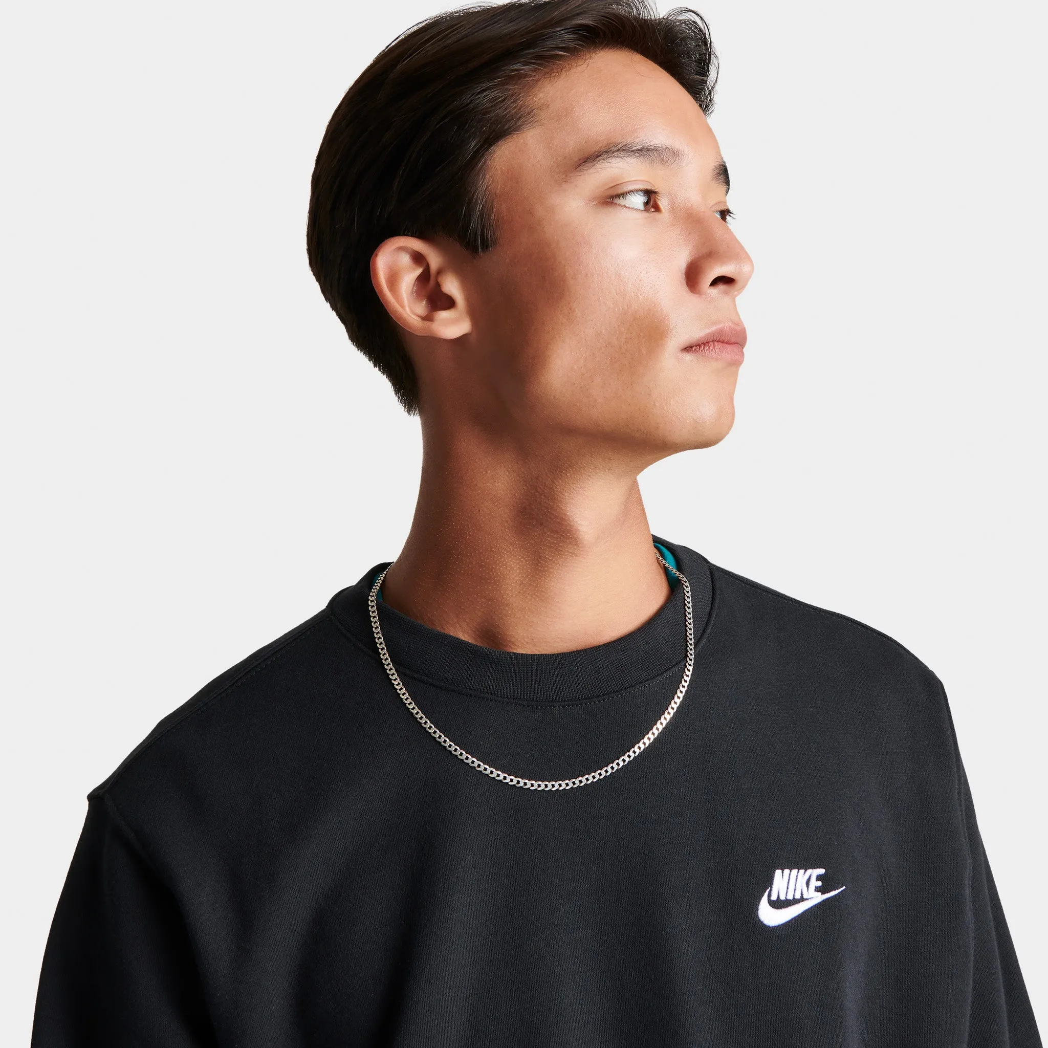 Herren Nike Nike Sportswear Club Fleece Crewneck Schwarz / Weiß