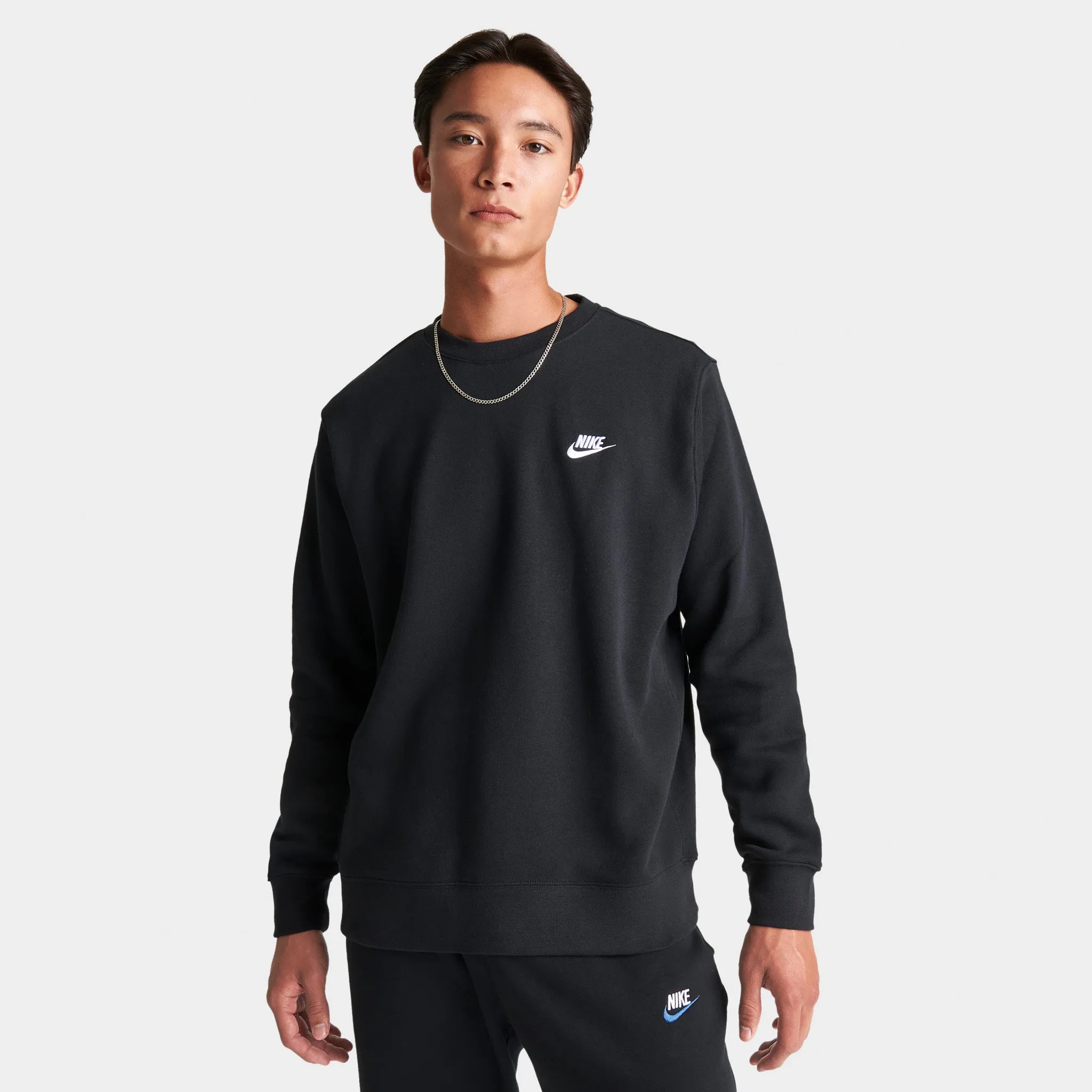 Herren Nike Nike Sportswear Club Fleece Crewneck Schwarz / Weiß