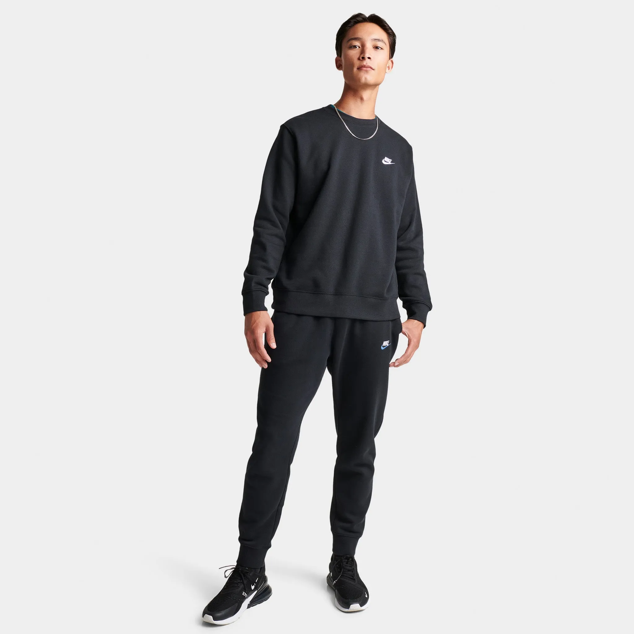 Herren Nike Nike Sportswear Club Fleece Crewneck Schwarz / Weiß