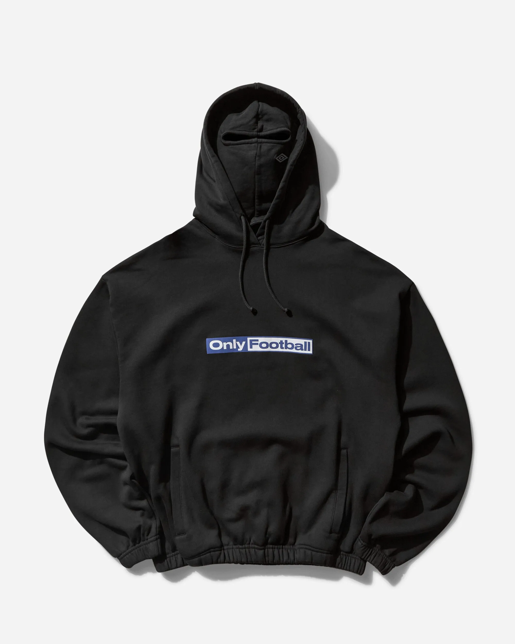Herren-Fußball-Maskenkapuzenpullover Gewaschen Schwarz