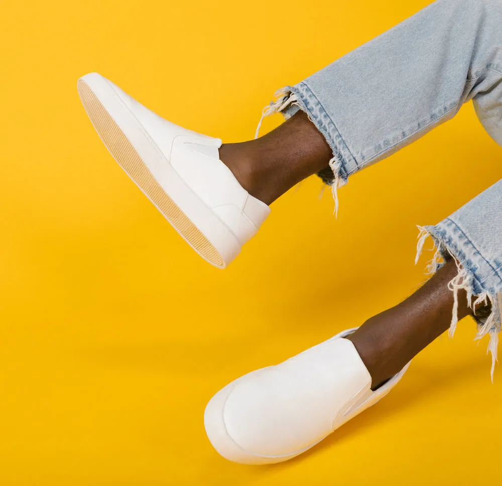 Herren Slip On | Weiß-Grau