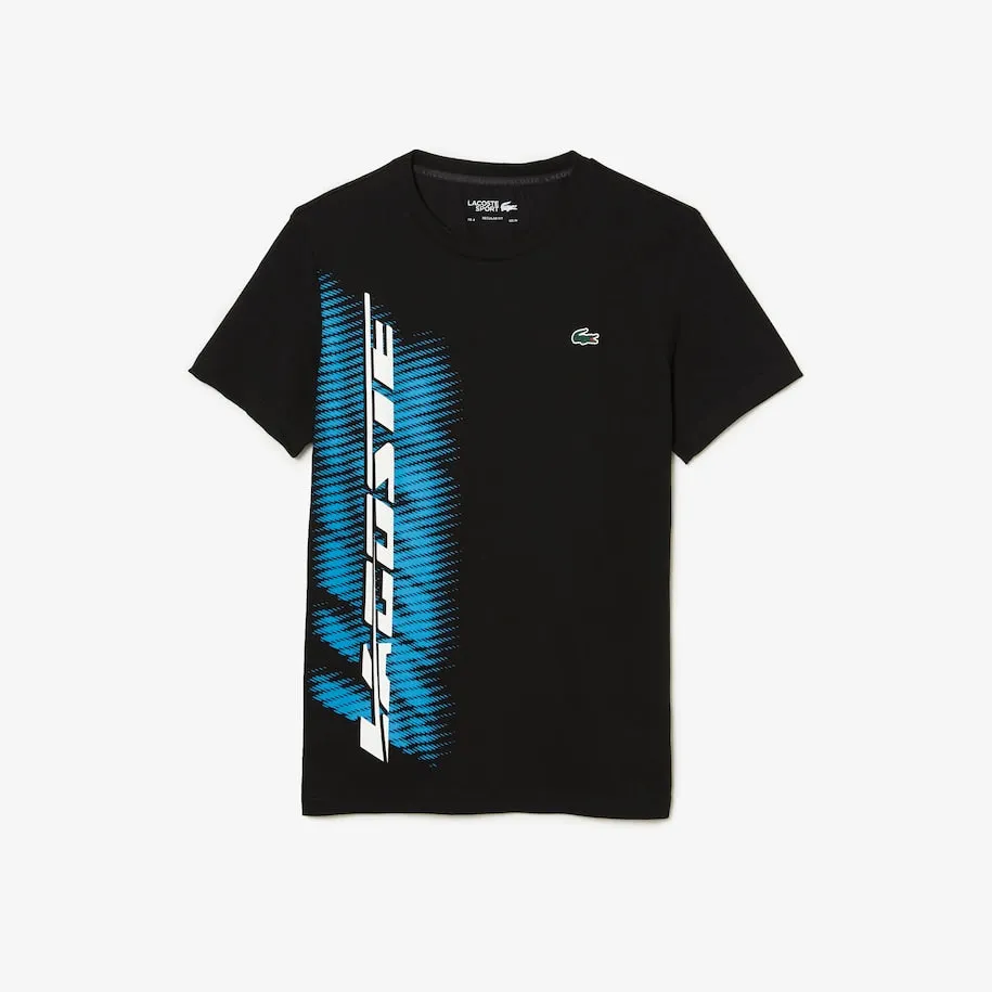 Herren SPORT Regular Fit T-Shirt mit kontrastierender Branding-Aufschrift Schwarz