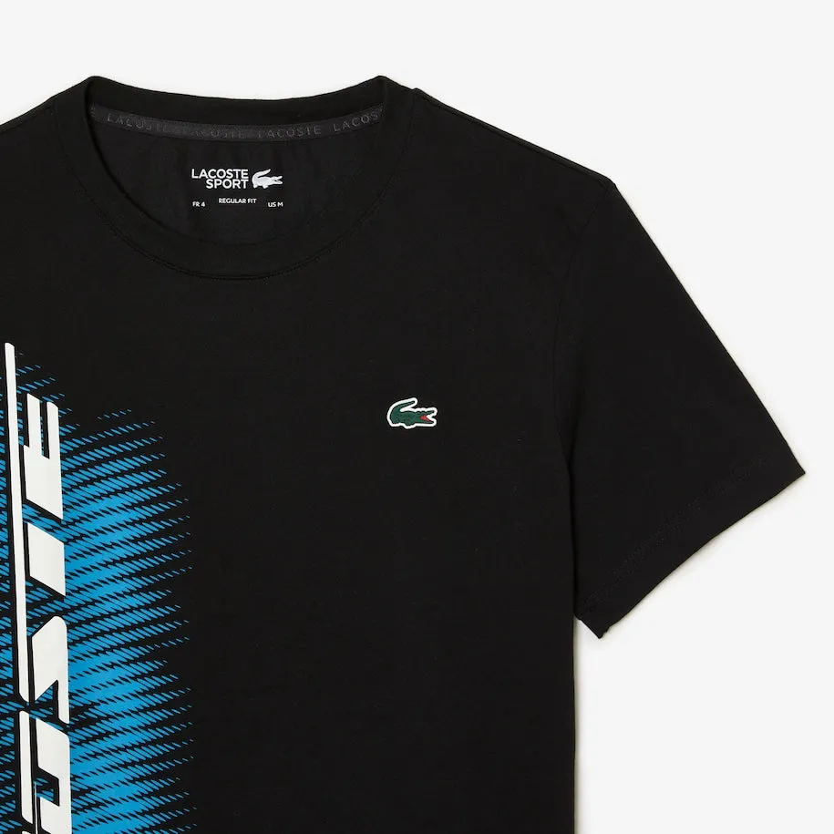 Herren SPORT Regular Fit T-Shirt mit kontrastierender Branding-Aufschrift Schwarz