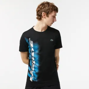 Herren SPORT Regular Fit T-Shirt mit kontrastierender Branding-Aufschrift Schwarz