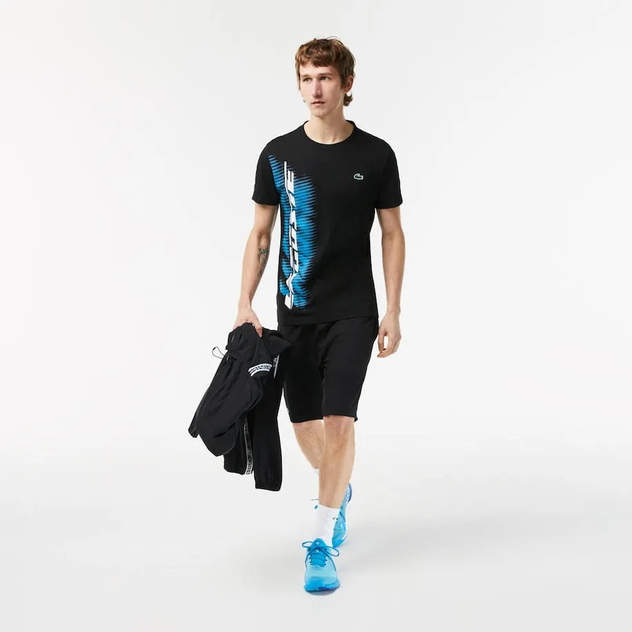 Herren SPORT Regular Fit T-Shirt mit kontrastierender Branding-Aufschrift Schwarz