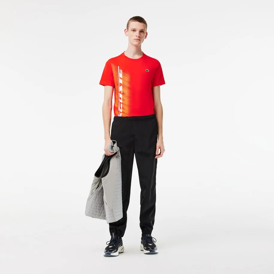 Herren Sport Regular Fit T-Shirt mit kontrastreichem Branding in Rot