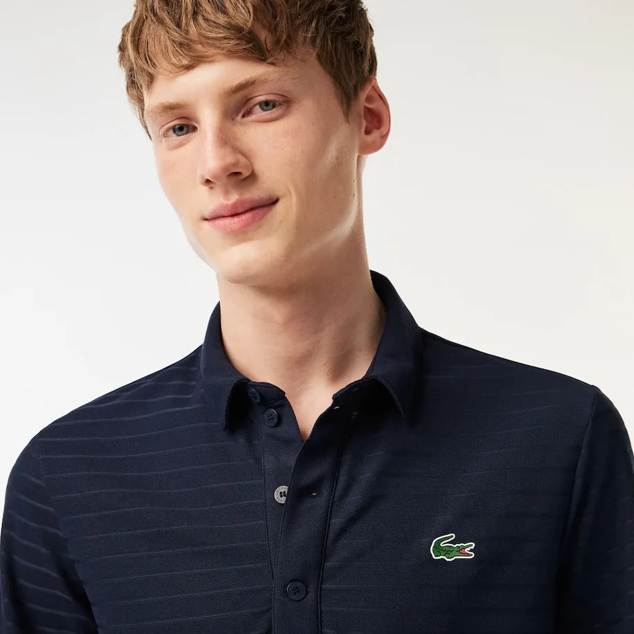Herren Sport Polohemd mit strukturierter, atmungsaktiver Golf-Optik in Marineblau