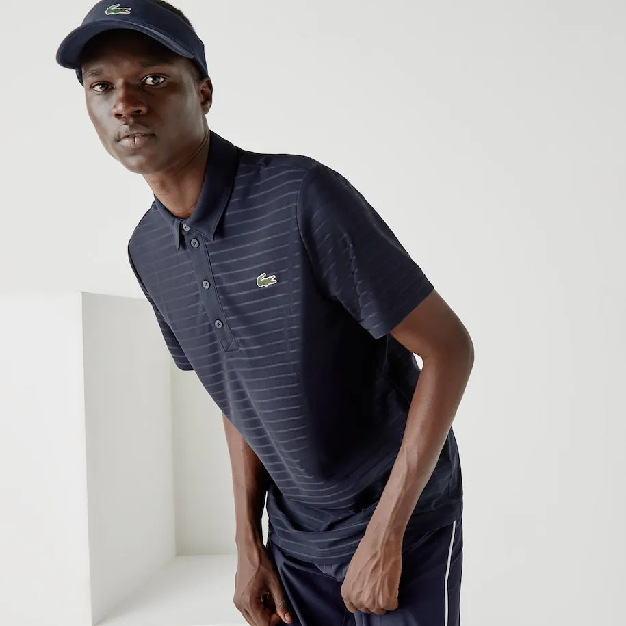Herren Sport Polohemd mit strukturierter, atmungsaktiver Golf-Optik in Marineblau