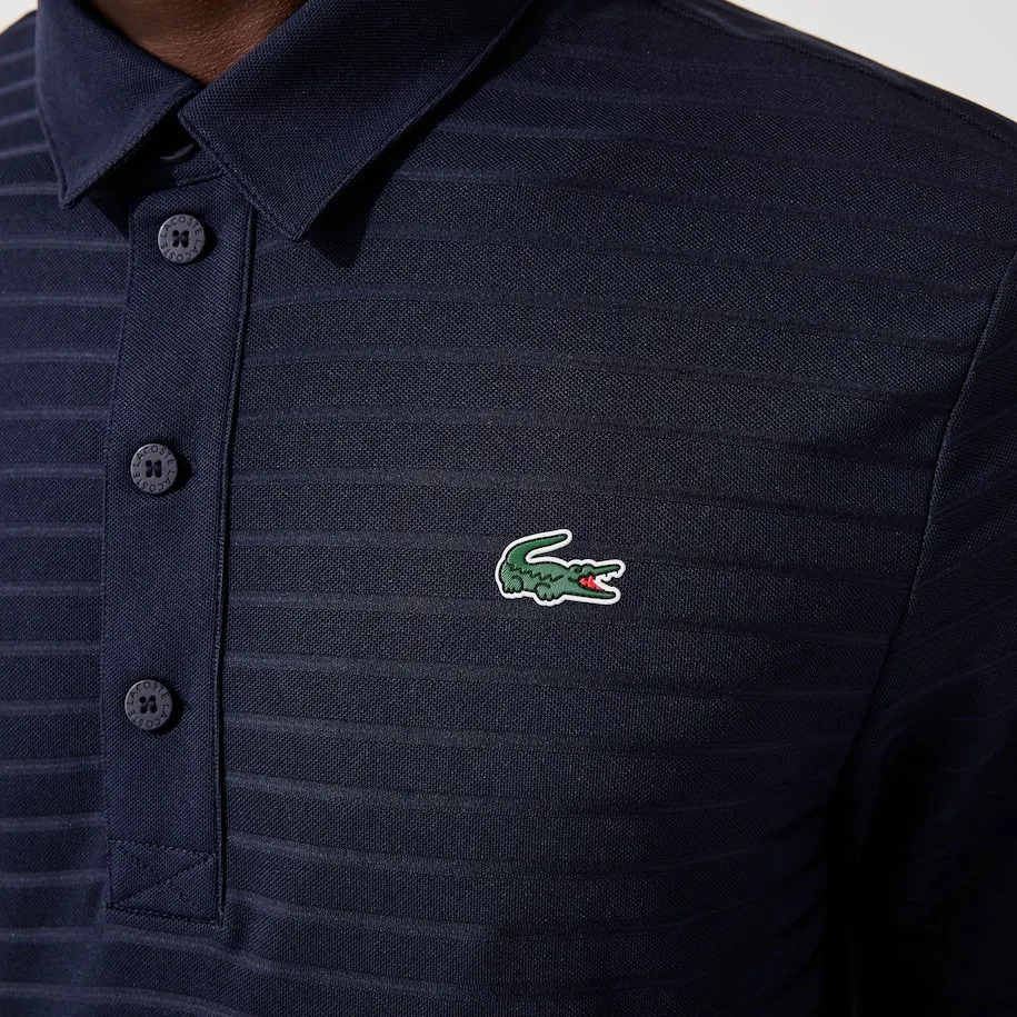 Herren Sport Polohemd mit strukturierter, atmungsaktiver Golf-Optik in Marineblau