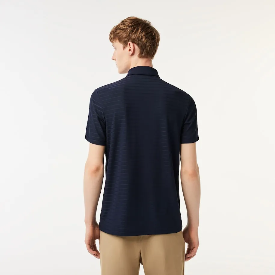 Herren Sport Polohemd mit strukturierter, atmungsaktiver Golf-Optik in Marineblau
