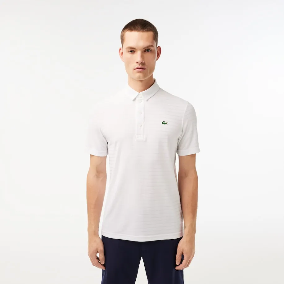 Herren Sport Polohemd mit strukturierter, atmungsaktiver Oberfläche in Weiß