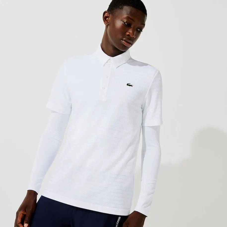 Herren Sport Polohemd mit strukturierter, atmungsaktiver Oberfläche in Weiß