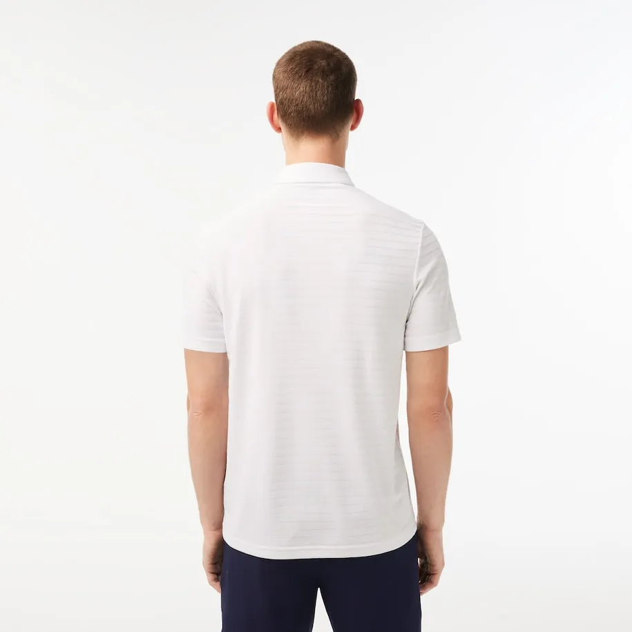 Herren Sport Polohemd mit strukturierter, atmungsaktiver Oberfläche in Weiß
