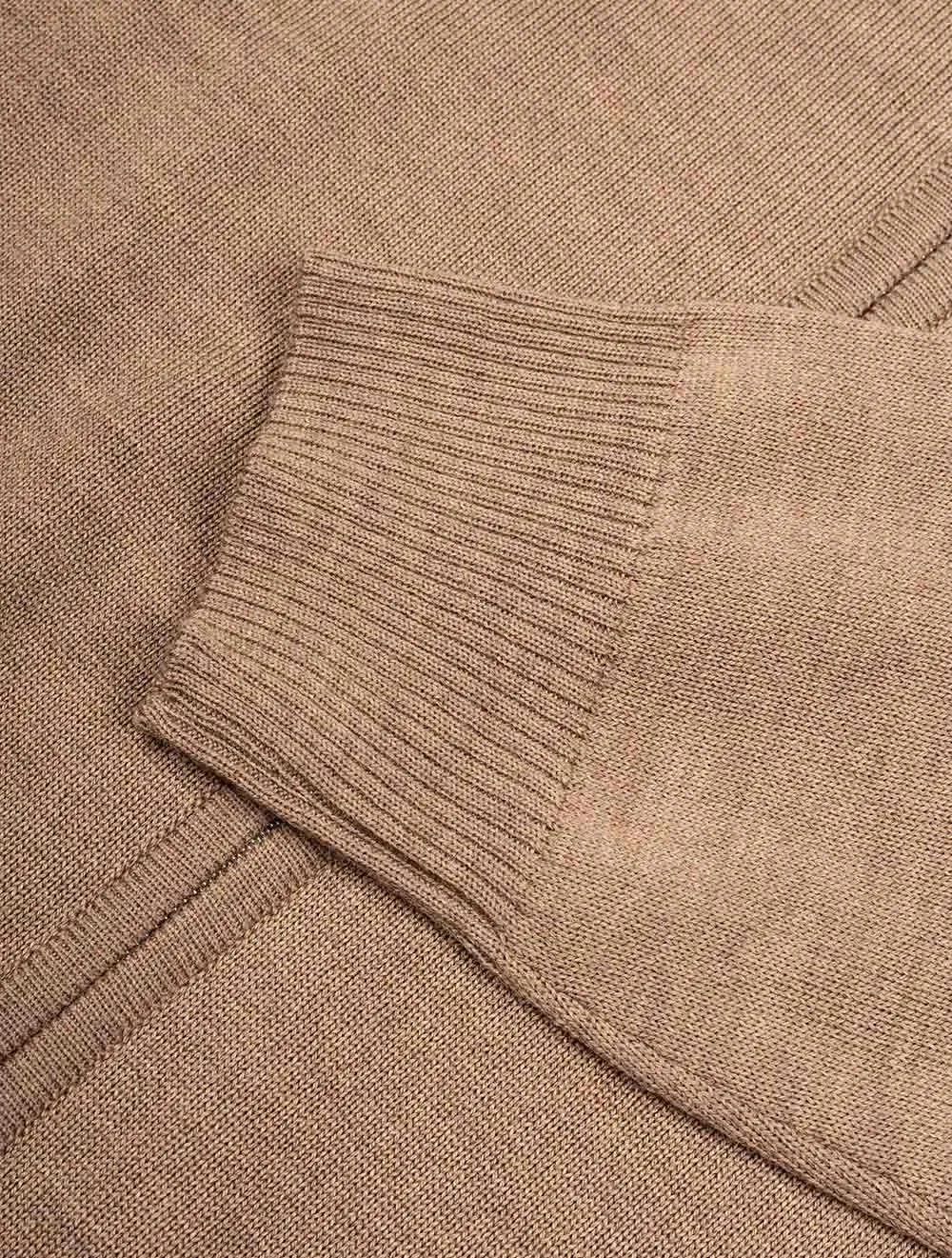 Merino Zip Hoodie Beige