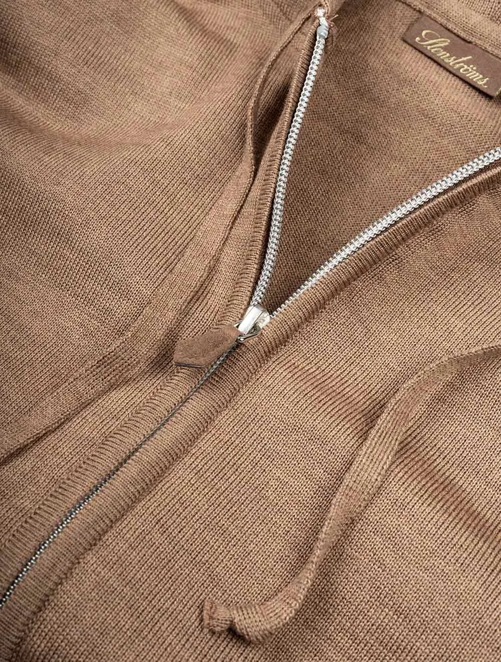 Merino Zip Hoodie Beige