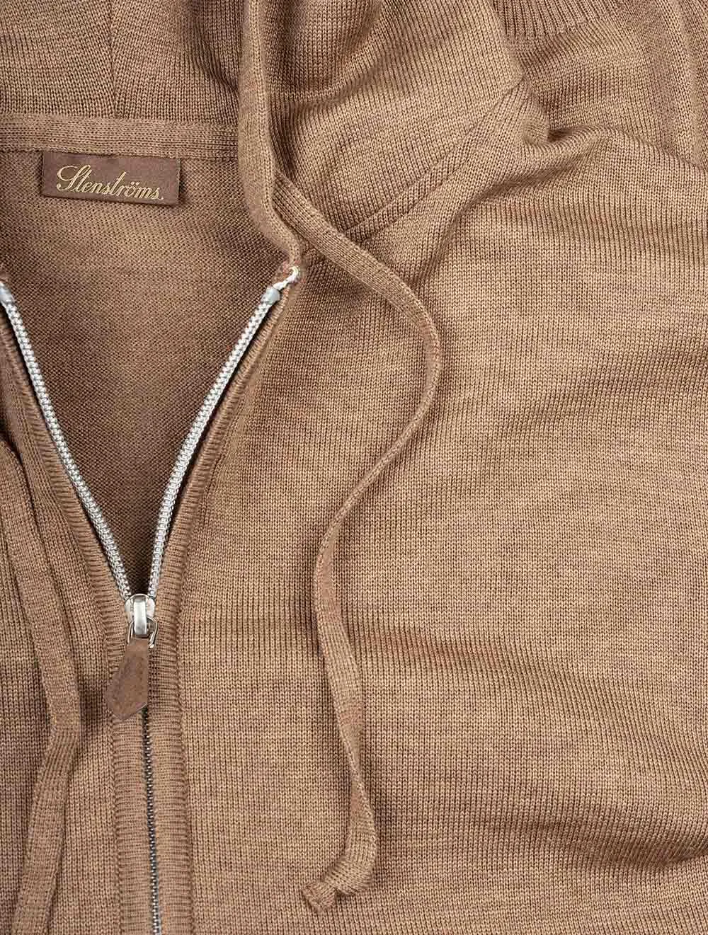 Merino Zip Hoodie Beige