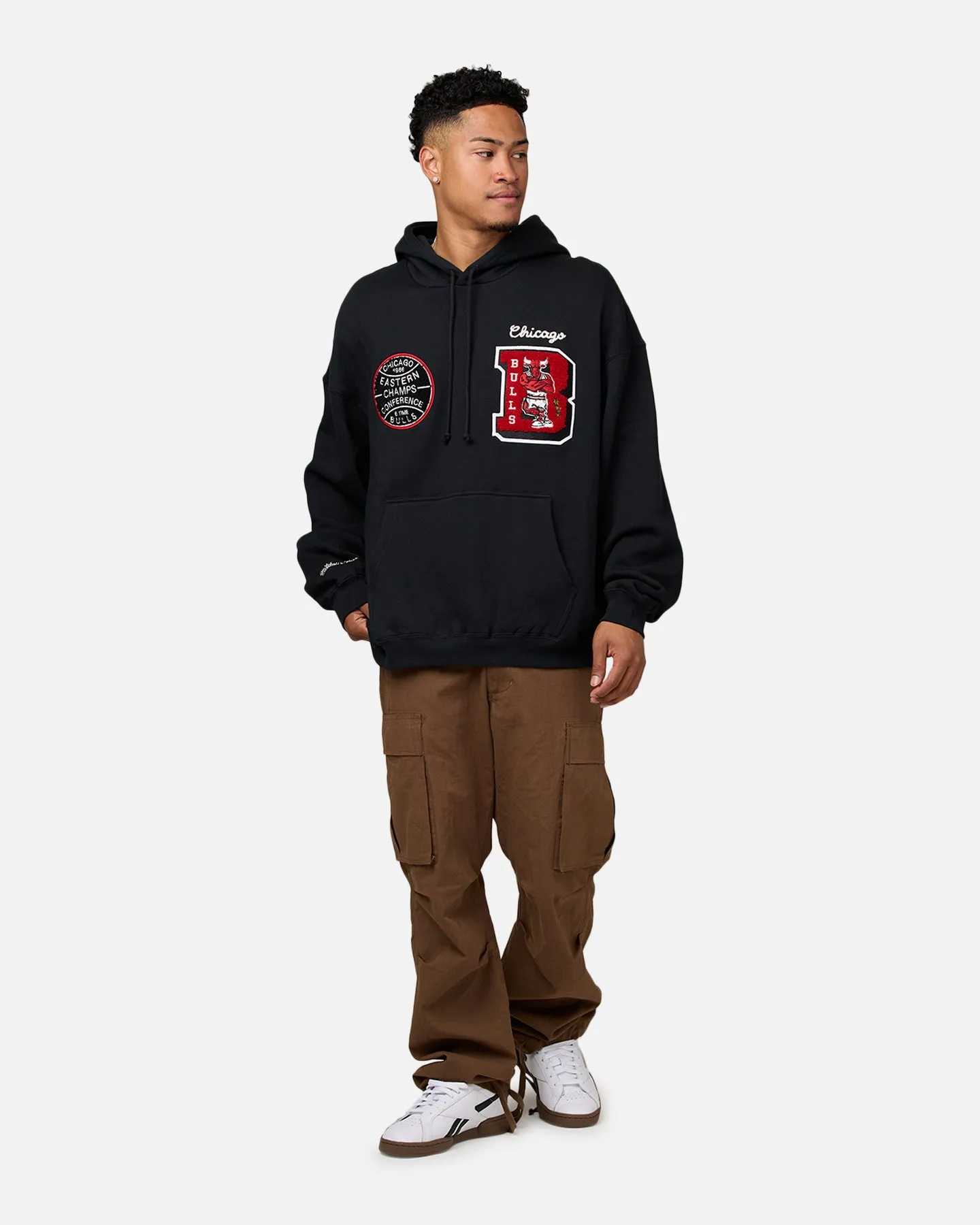 Mitchell & Ness Chicago Bulls Conference Hoodie Vintage Schwarz