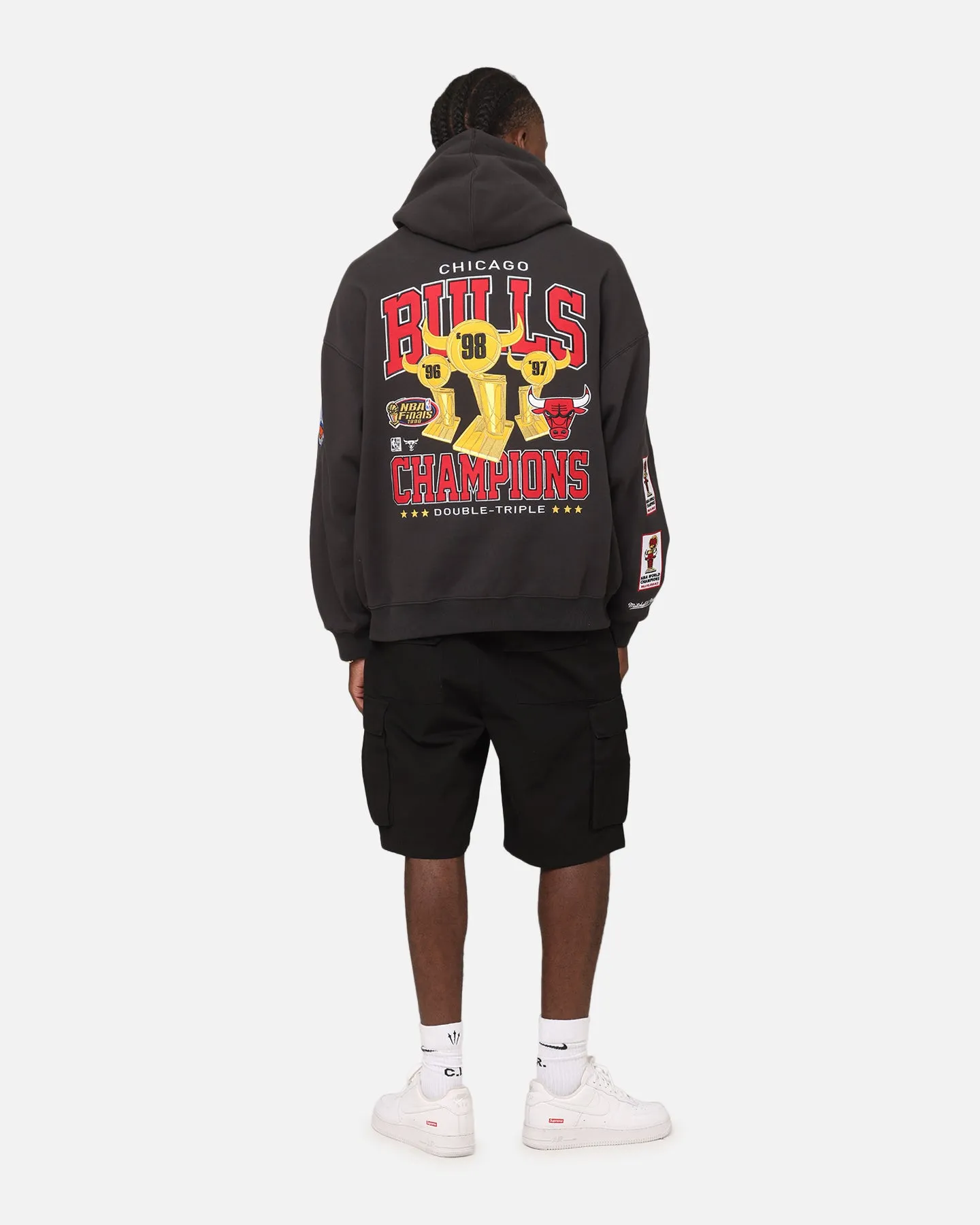 Mitchell & Ness Chicago Bulls Pinnacle Hoodie Ausgewaschen Schwarz