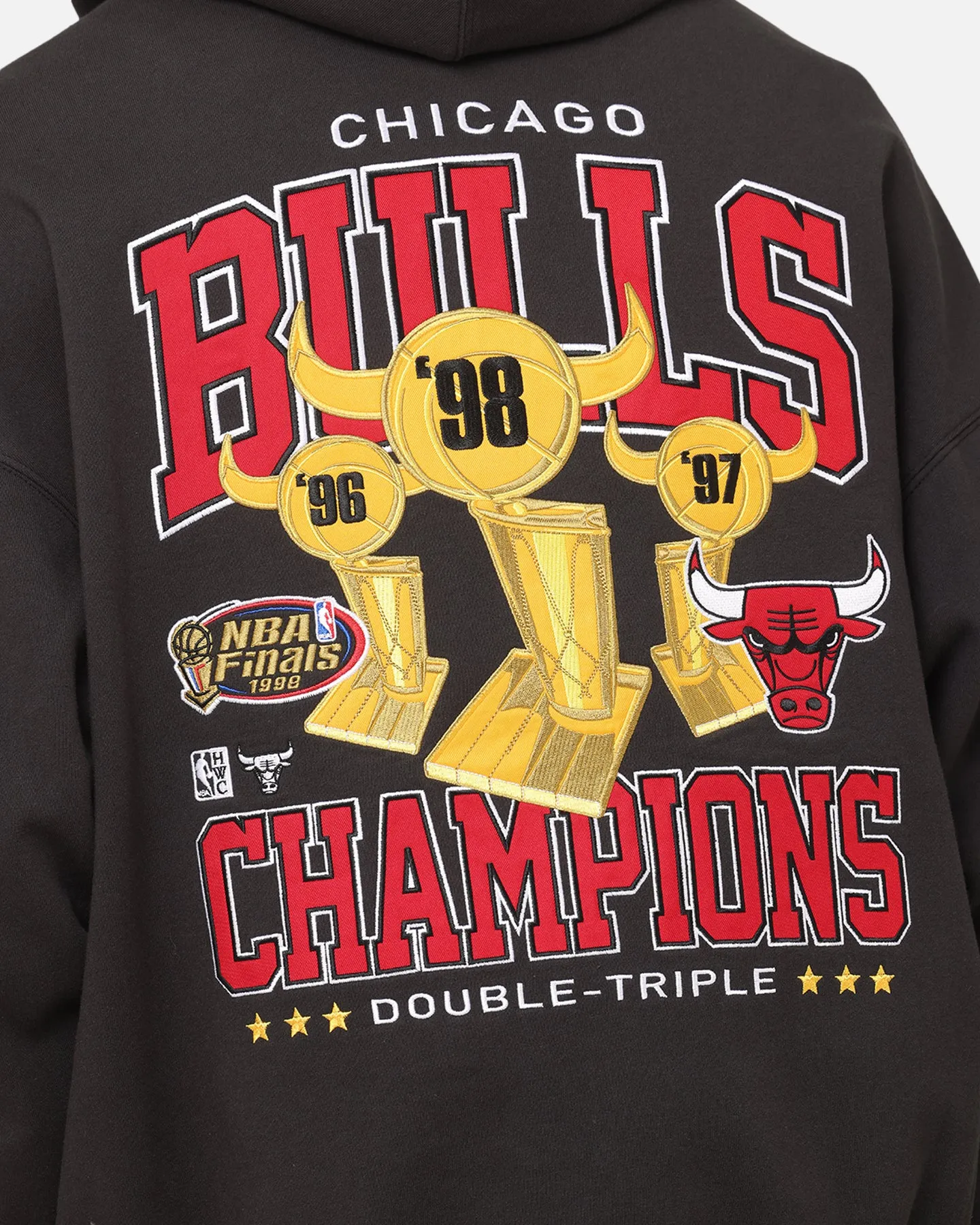 Mitchell & Ness Chicago Bulls Pinnacle Hoodie Ausgewaschen Schwarz