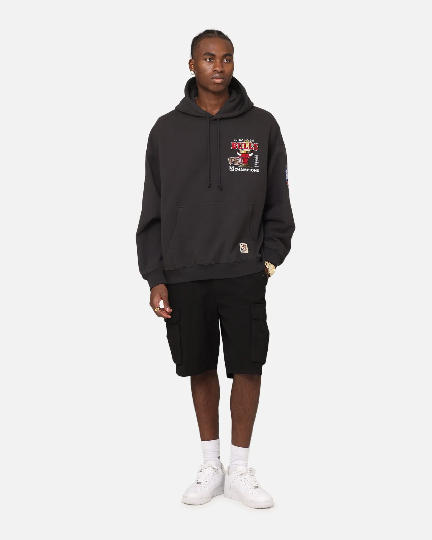Mitchell & Ness Chicago Bulls Pinnacle Hoodie Ausgewaschen Schwarz