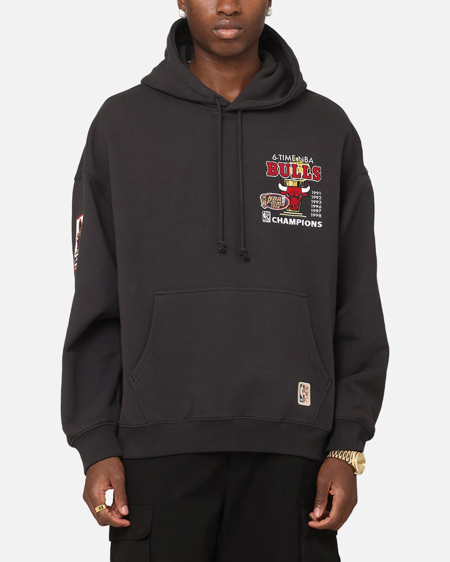 Mitchell & Ness Chicago Bulls Pinnacle Hoodie Ausgewaschen Schwarz