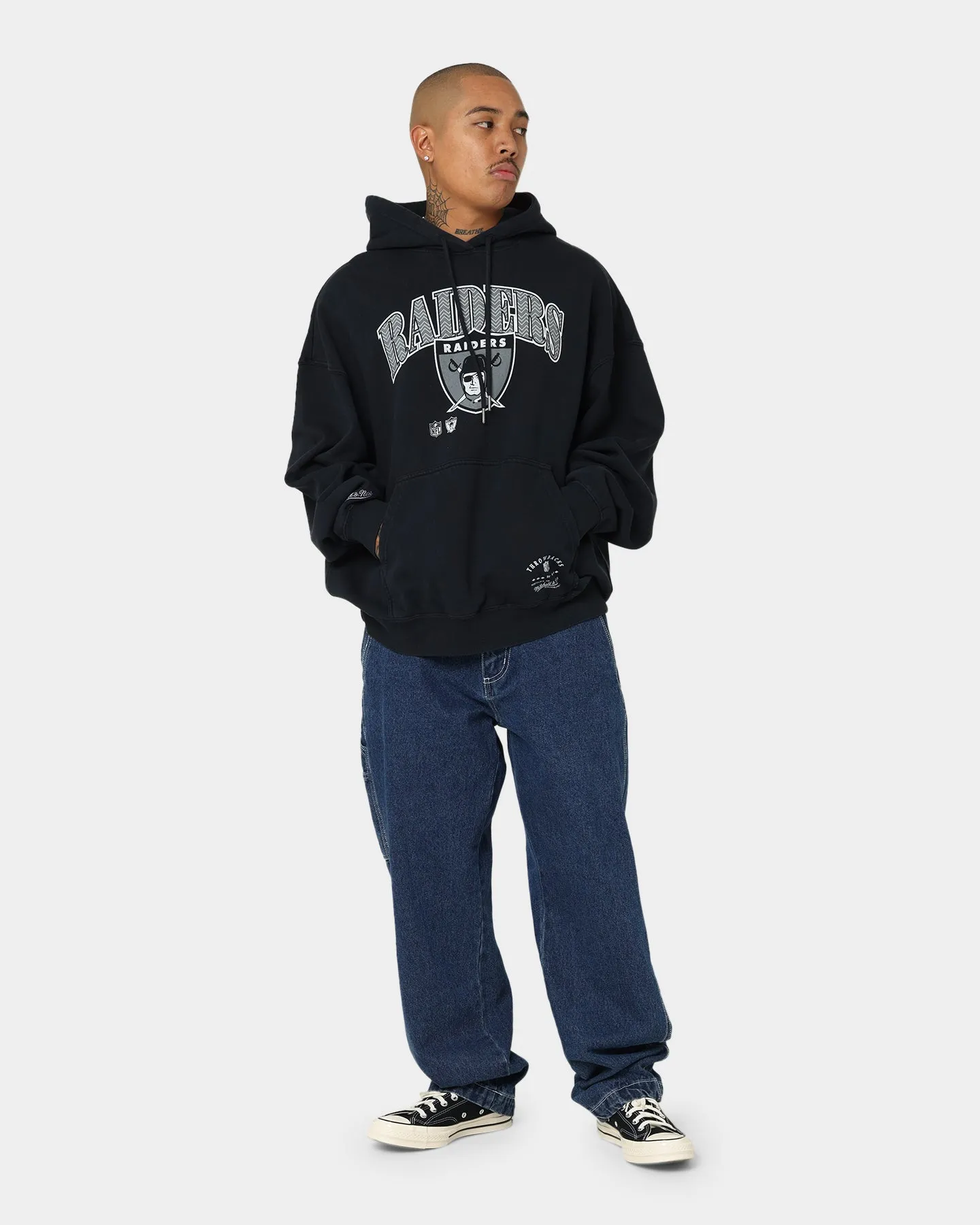 Mitchell & Ness Las Vegas Raiders Point Guard Hoodie Vintage Schwarz