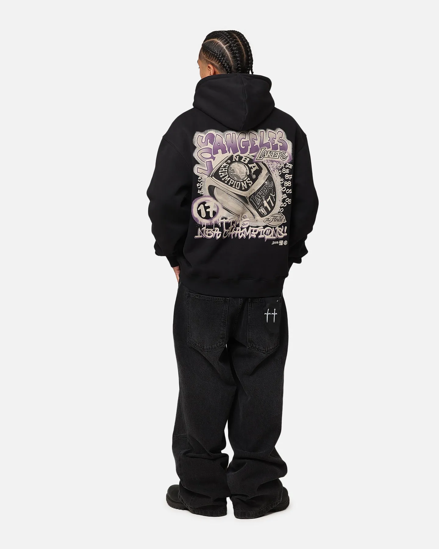Mitchell & Ness Los Angeles Lakers Champs Graffiti Hoodie Vintage Schwarz