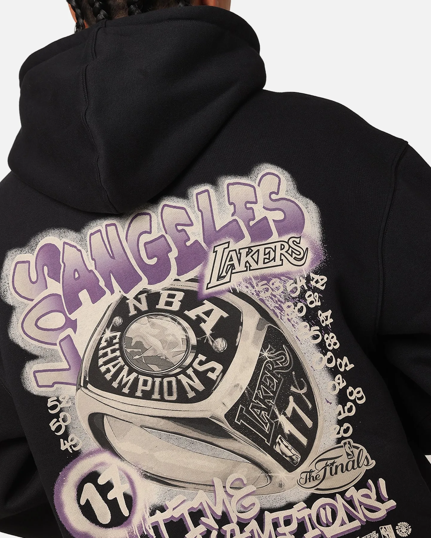 Mitchell & Ness Los Angeles Lakers Champs Graffiti Hoodie Vintage Schwarz