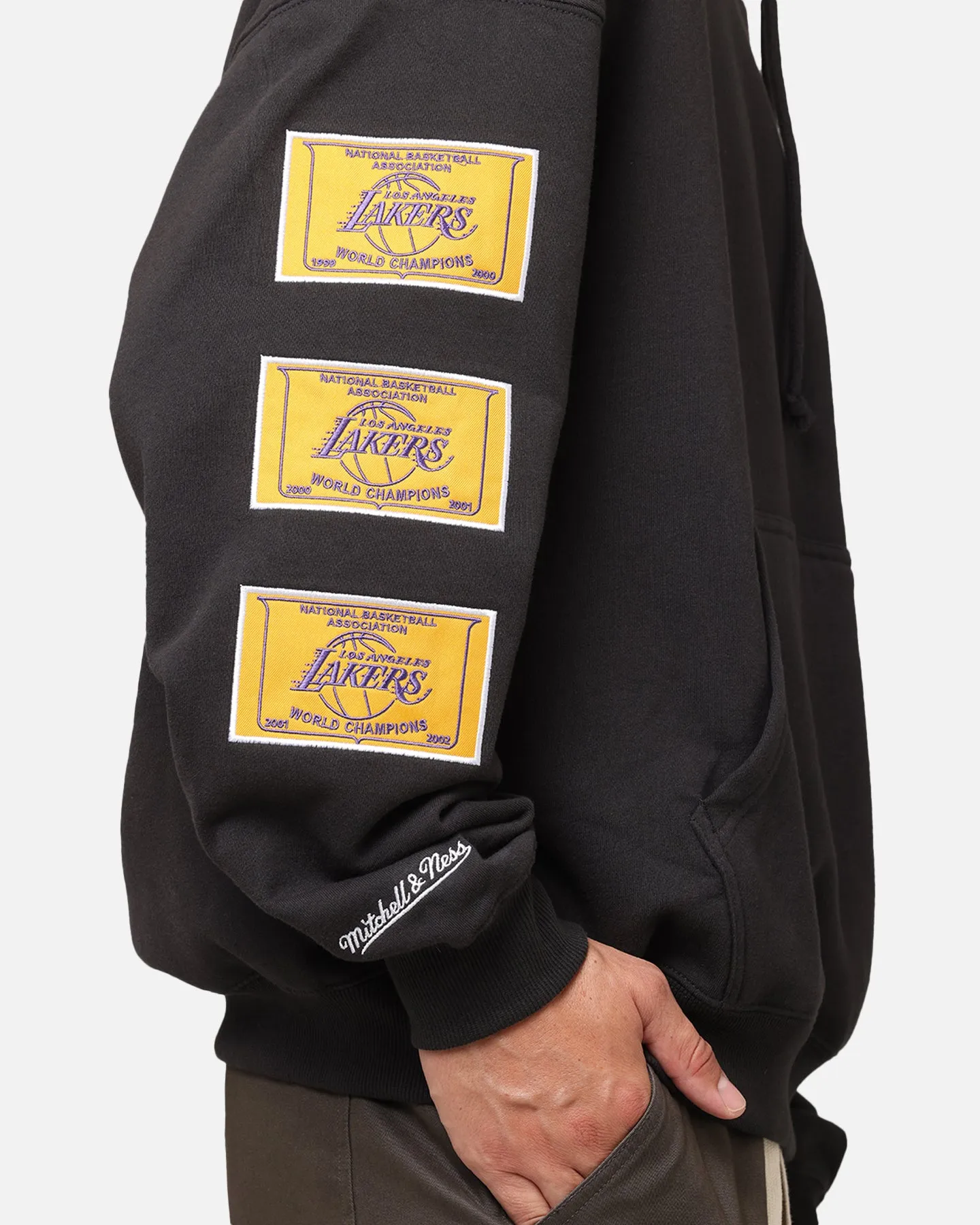 Mitchell & Ness Los Angeles Lakers Pinnacle Kapuzenpullover Ausgewaschen Schwarz