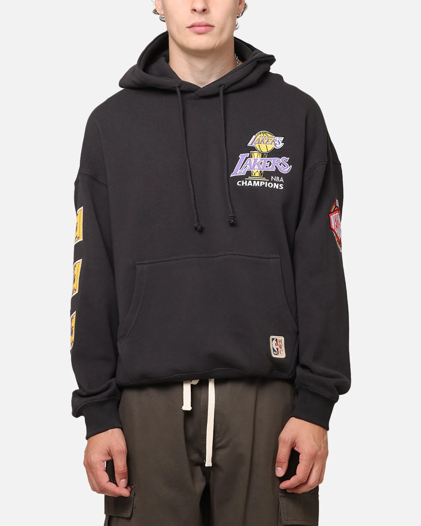 Mitchell & Ness Los Angeles Lakers Pinnacle Kapuzenpullover Ausgewaschen Schwarz