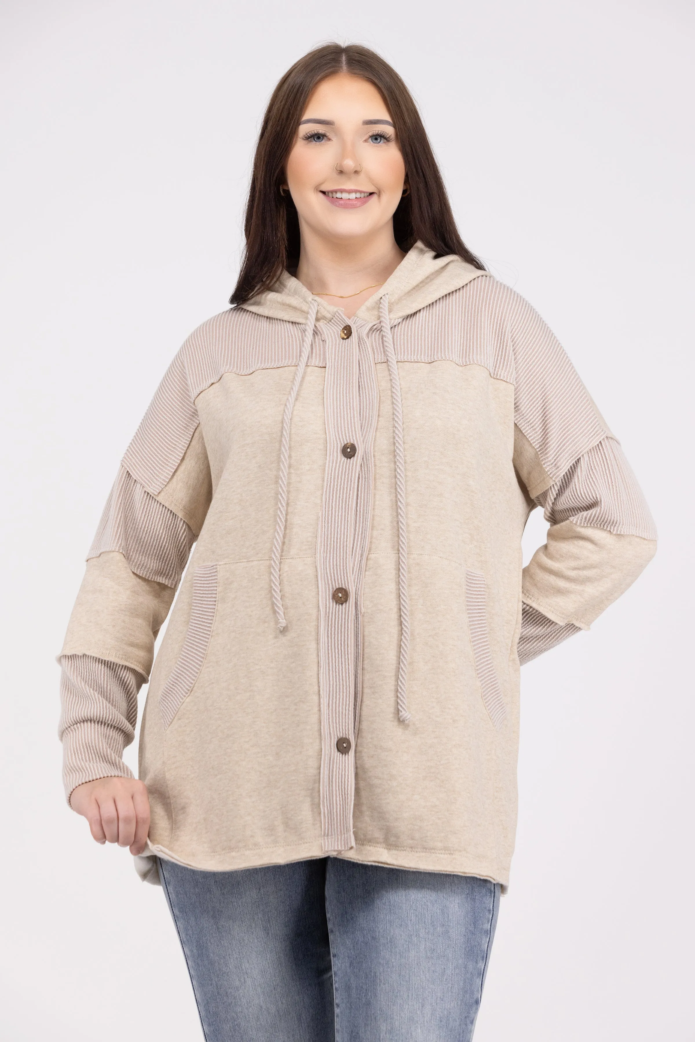 Mixed Feelings Damen Übergroße Kapuzen-Jacke