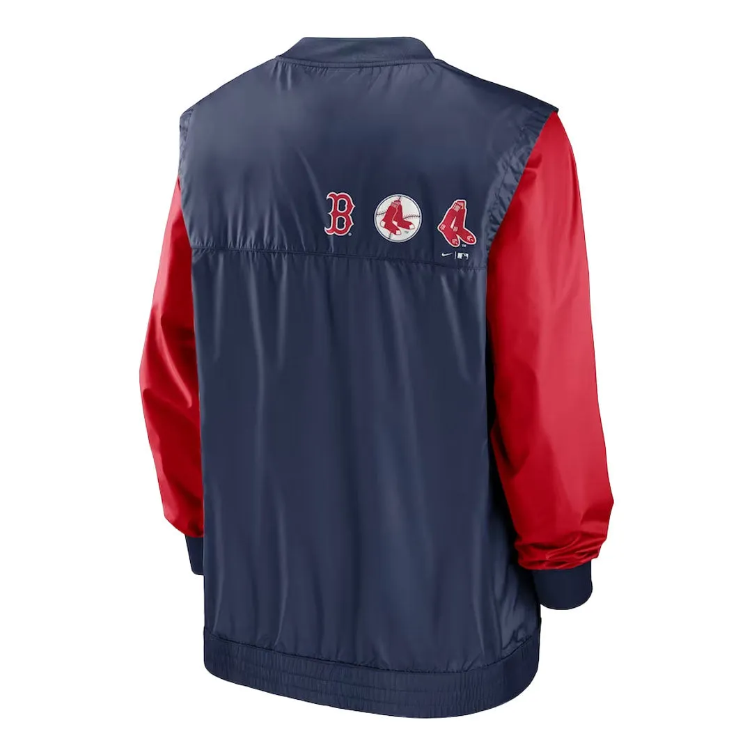 MLB - Herren Boston Red Sox Rewind Aufwärm-V-Ausschnitt Pullover Jacke (NMMJ 99MJ BRS 0RB)