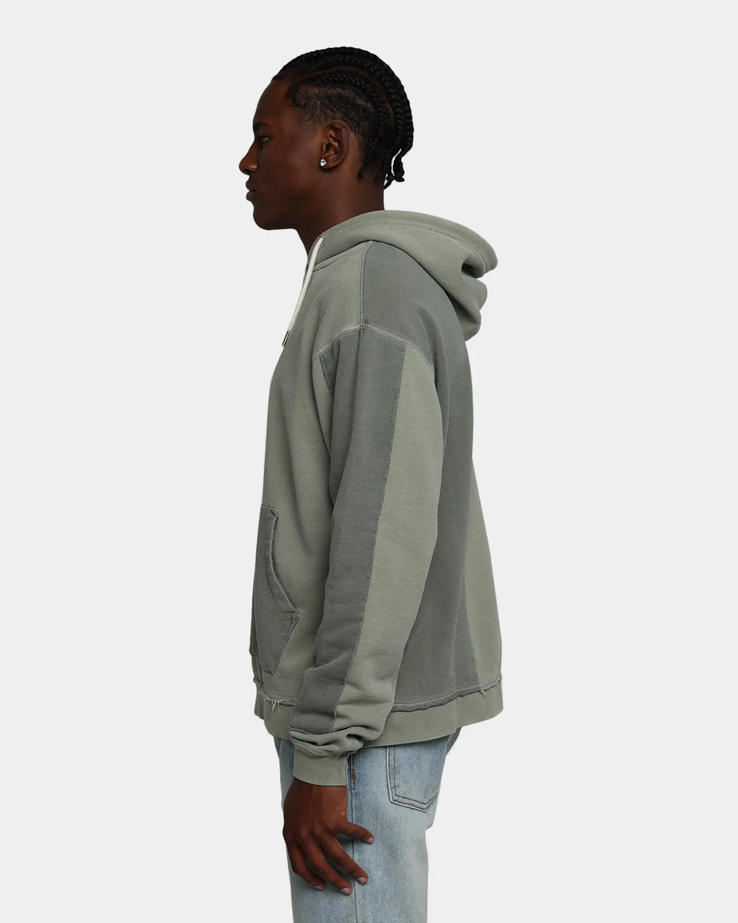 MNML Vintage Hoodie mit Paneele in Olive