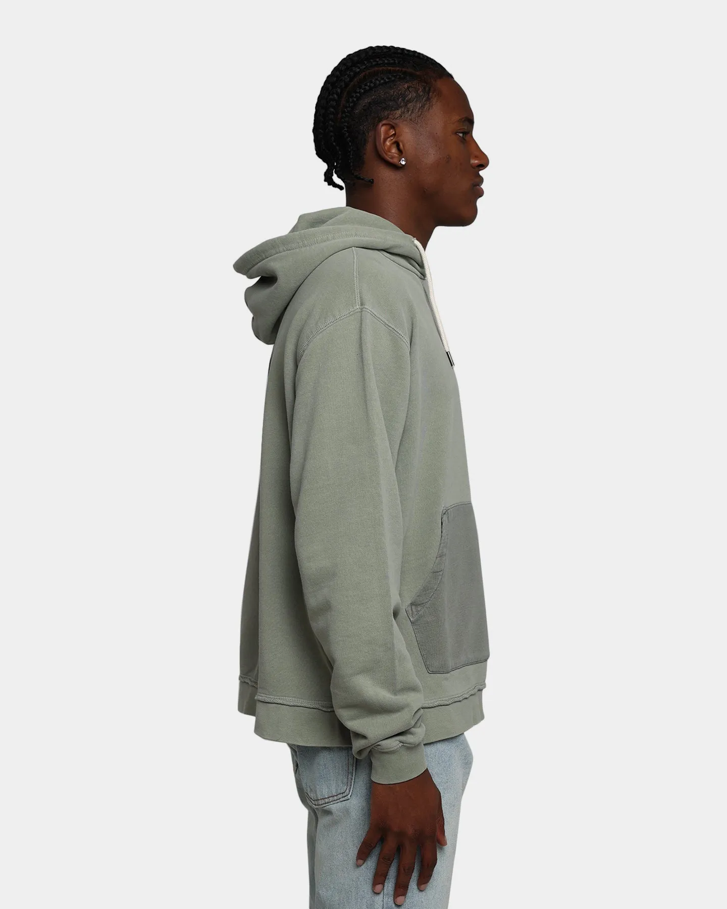 MNML Vintage Hoodie mit Paneele in Olive