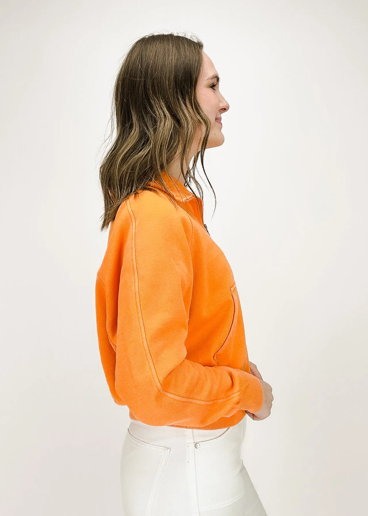 Molly Viertel-Zip Pullover - Orange
