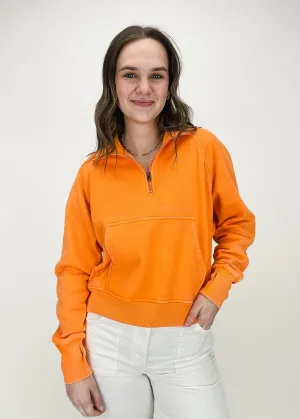 Molly Viertel-Zip Pullover - Orange