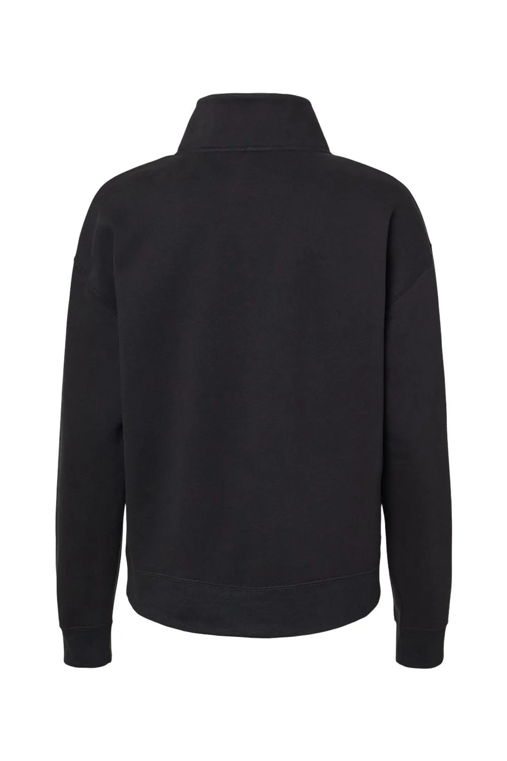 MV Sport Damen Sweatshirt mit Wildlederoptik und 1/4-Zip - Schwarz