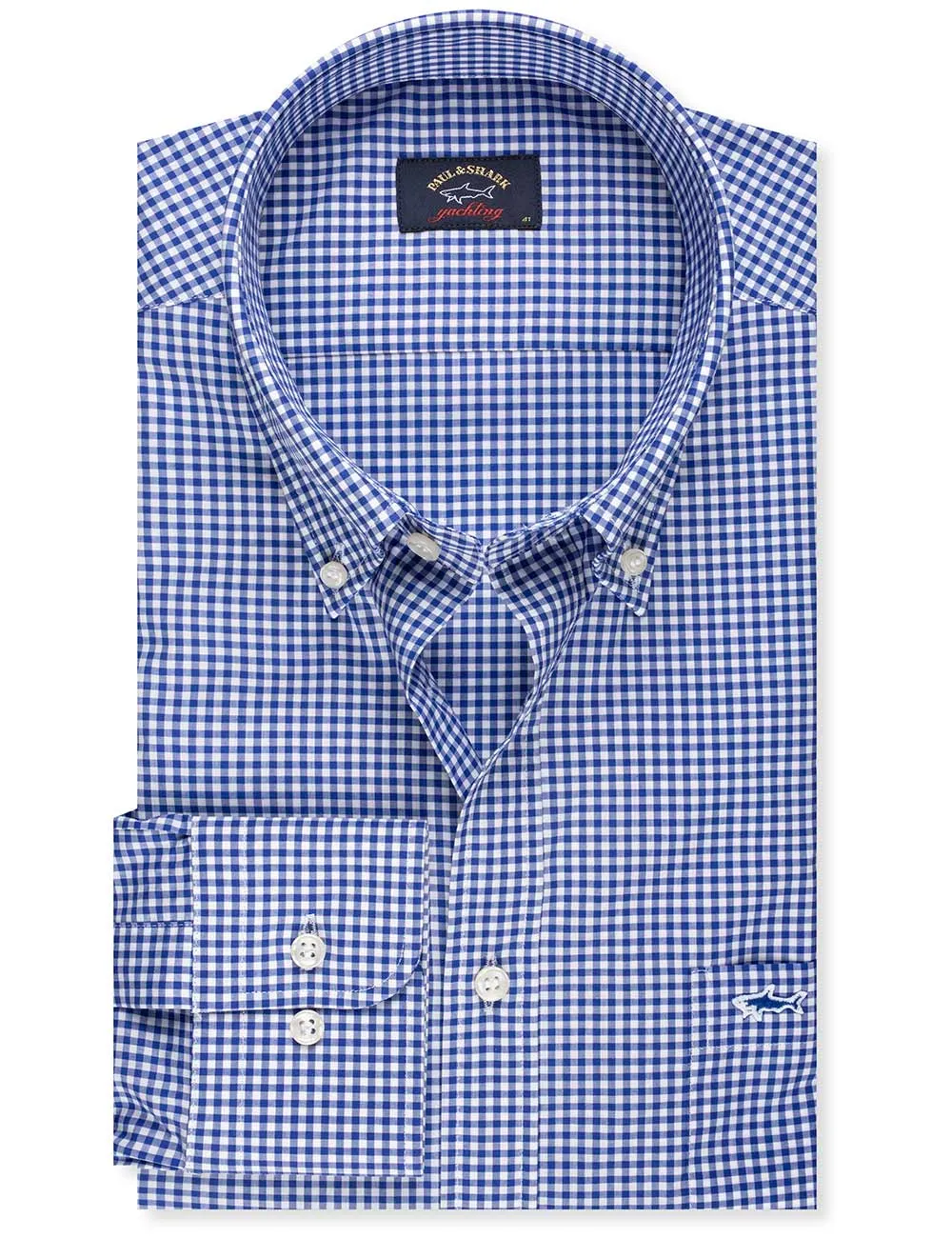 Marineblau Gingham Karo Hemd