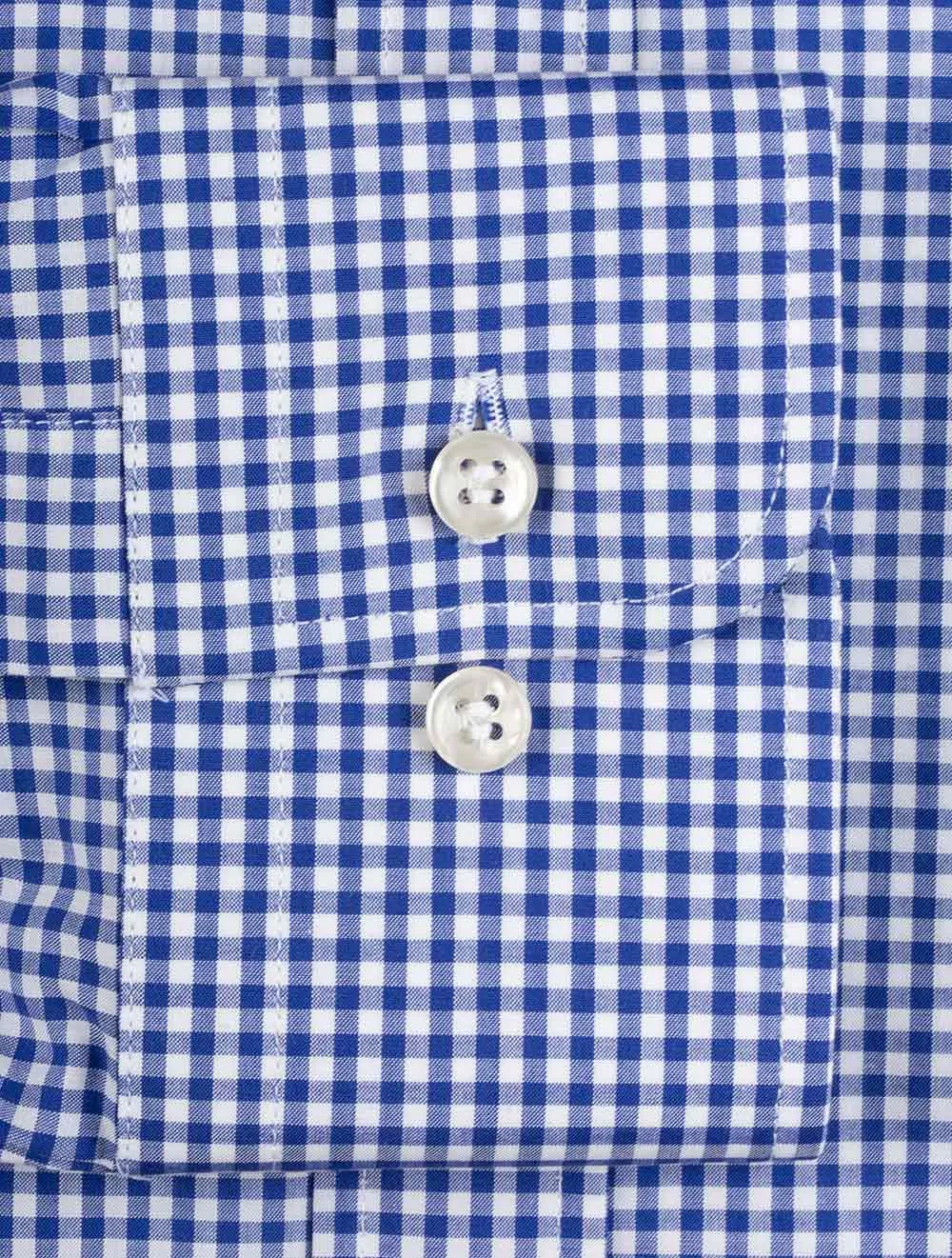 Marineblau Gingham Karo Hemd