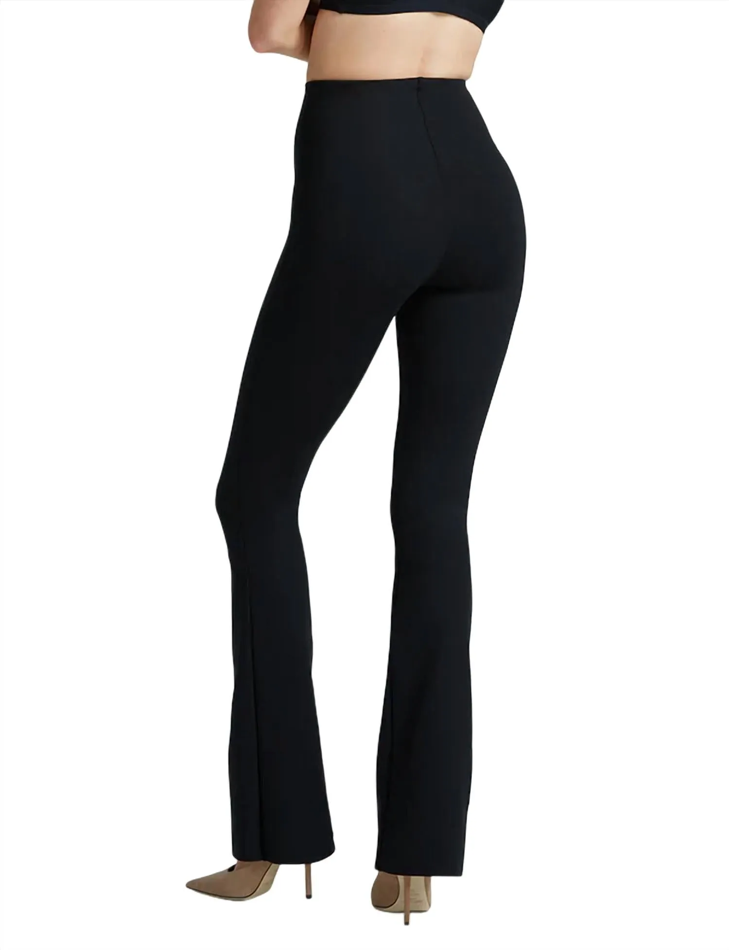 Neoprene Schlaghose in Schwarz