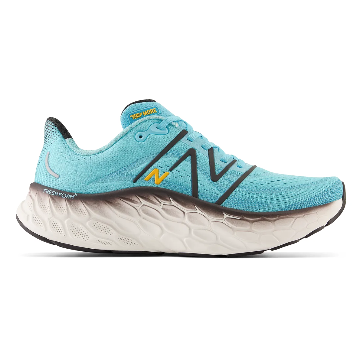 New Balance Fresh Foam X More V4 - Sommer Aqua - Schwarz - Leuchtende Ringelblume