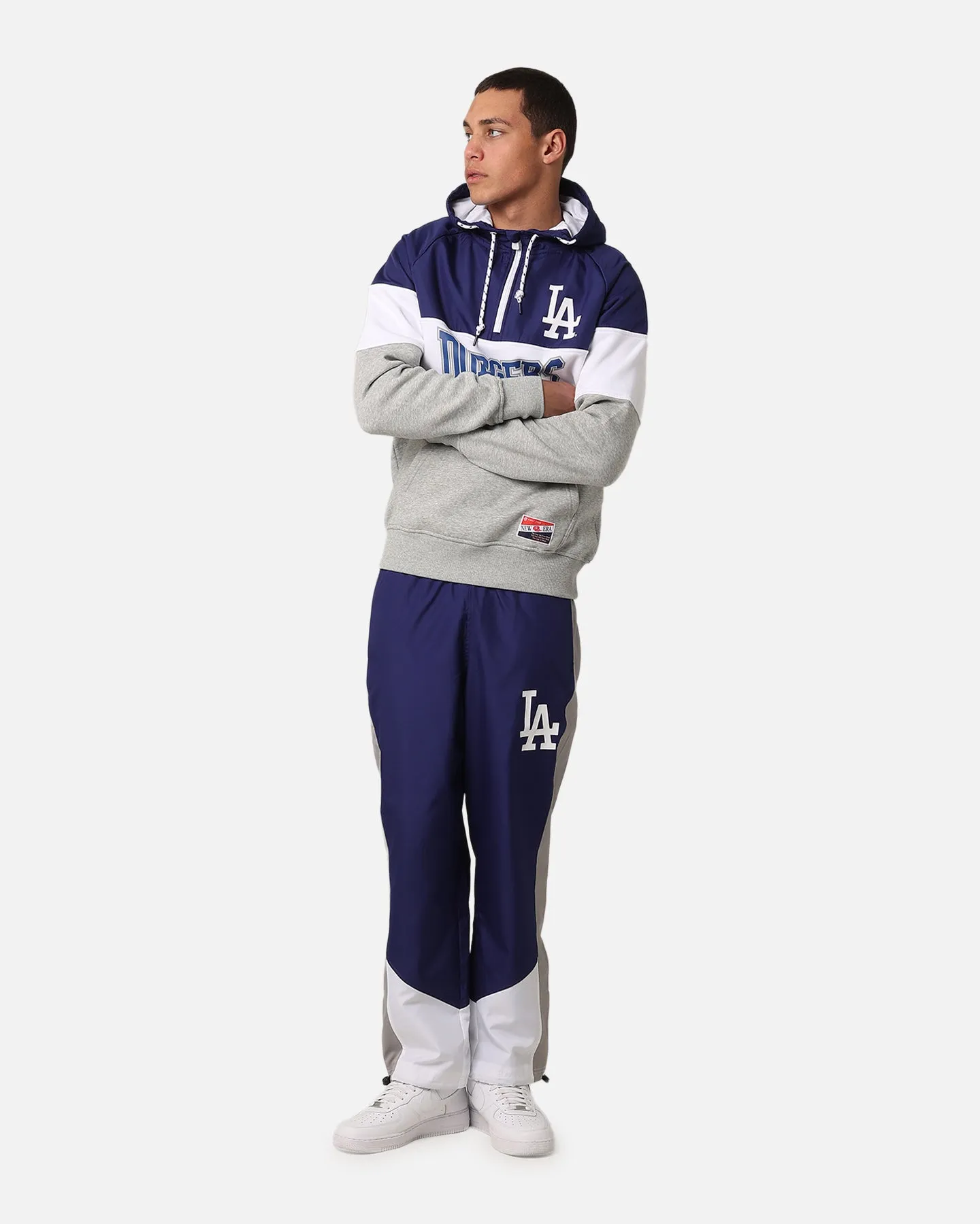 New Era Los Angeles Dodgers Viertel-Reißverschluss Hoodie Dunkelblau