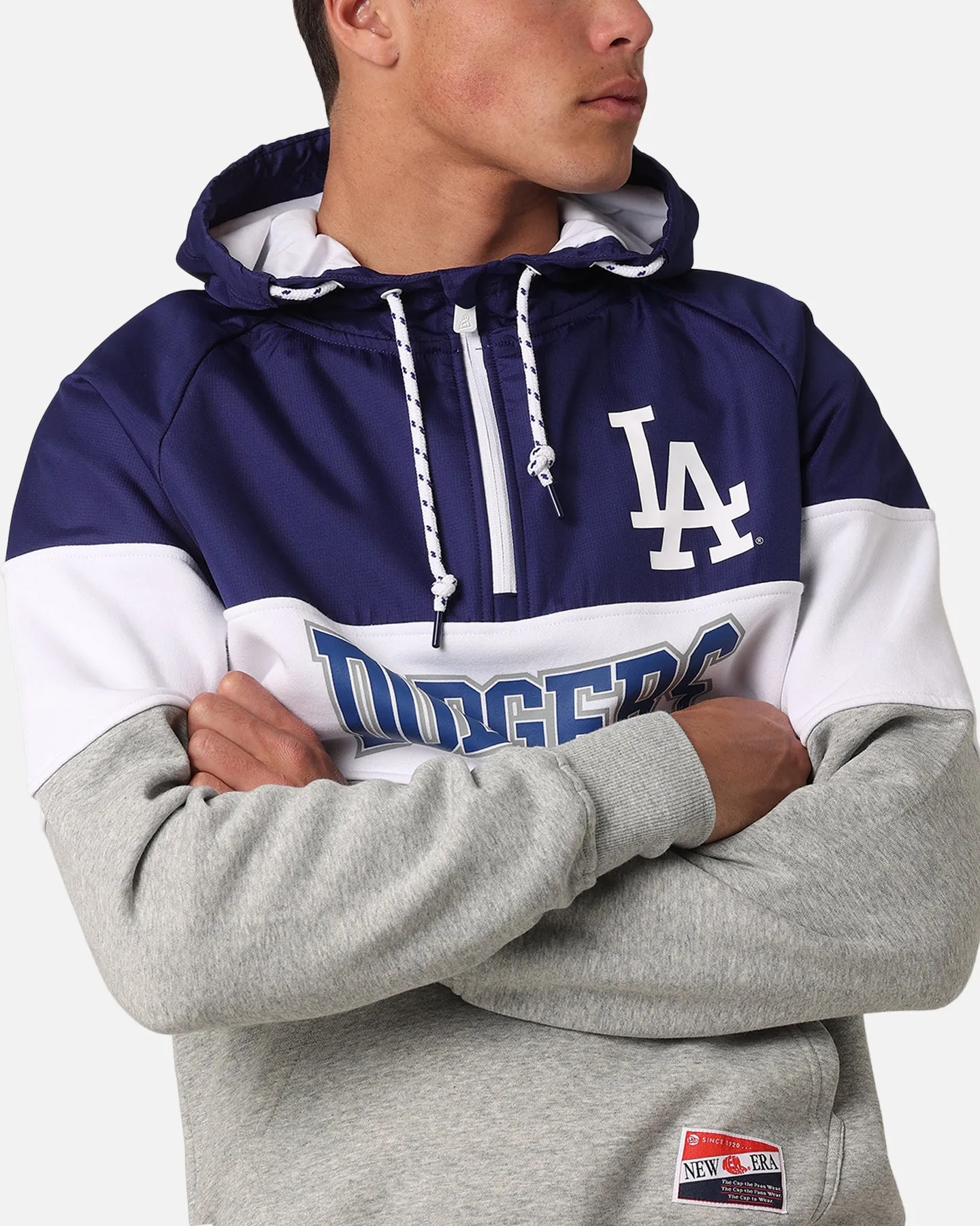 New Era Los Angeles Dodgers Viertel-Reißverschluss Hoodie Dunkelblau